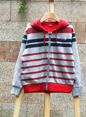 杂系列105/120秋装 品牌童装折扣/儿童开衫纯棉带帽外套101047红