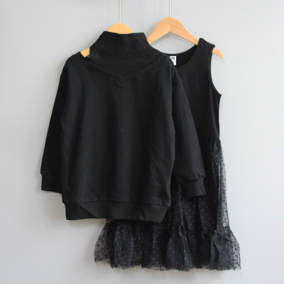 L星系列110/120秋冬*品牌童装折扣/童卫衣针织连衣裙长袖72310黑