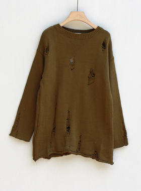 S私系列110春装 品牌童装折扣/儿童圆领毛衣61459芥绿