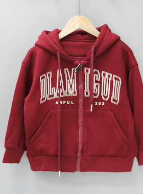 DT多啦mi果140秋冬品牌童装折扣/童双层加绒开衫厚外套72361红