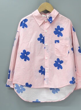 S衣Ch家110-160春秋 品牌童装折扣/童休闲长袖上衣衬衫91316粉