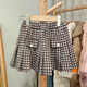 儿童带内短裤 半身裙3579黑白格 品牌童装 折扣 I家100 140春秋