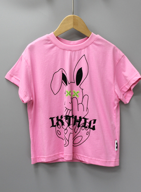 Y-I家100夏装 品牌折扣童装/儿童纯棉休闲短袖T恤5779粉