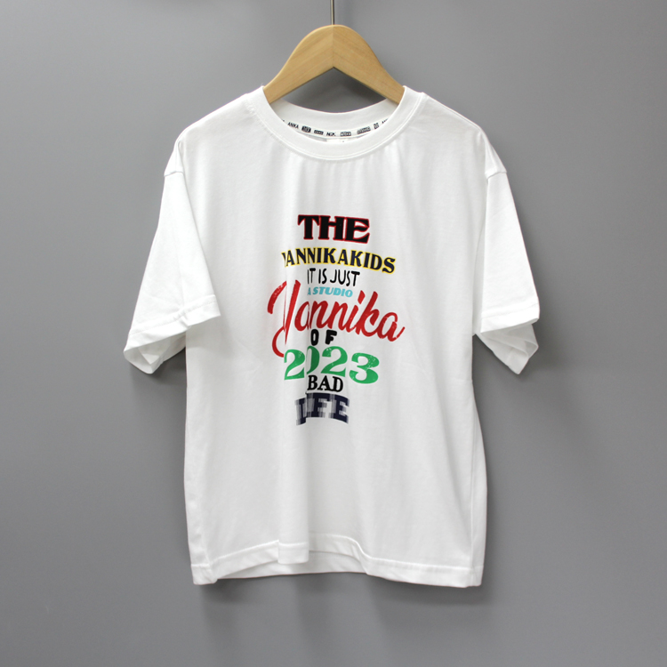 林jia铺110-150夏品牌童装折扣/大童薄款纯棉短袖T恤衫23375白