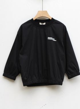 衣系列110/130春装 品牌折扣童装/童纯棉套头长袖卫衣03269黑