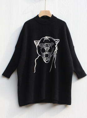 S放系列110春秋装 品牌童装折扣/童立领中厚套头毛衣30622黑