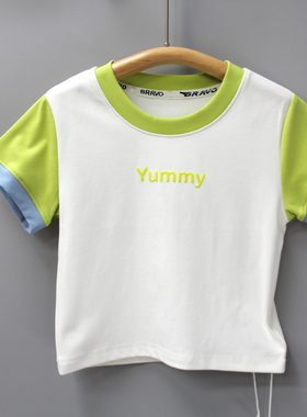 R布rui欧130夏品牌童装折扣/大童薄款纯棉短袖T恤衫36019白