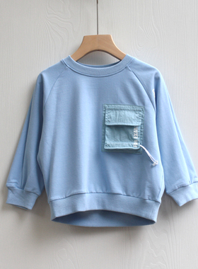 欧系列80春秋装 品牌童装折扣/儿童纯棉长袖卫衣休闲31421兰