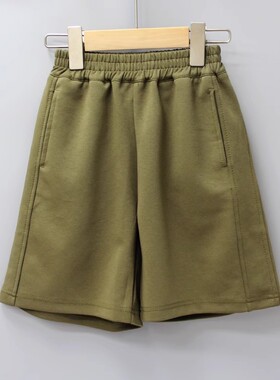 R阿muA和120-150夏 品牌折扣童装/大童休闲针织五分中裤25633军绿