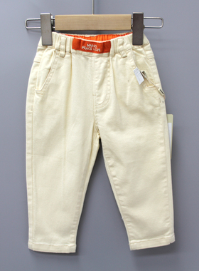 柏系列80-120春秋品牌童装折扣/儿童薄棉休闲柔软长裤61290杏