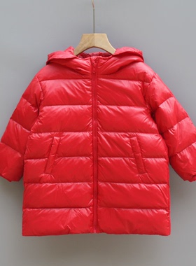 EI系列105/110冬装 品牌折扣童装/儿童羽绒服薄款休闲外套01019红