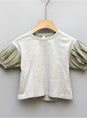 T衣ch.换标80/90夏装Ⅲ品牌童装折扣/儿童纯棉短袖休闲T恤02819灰