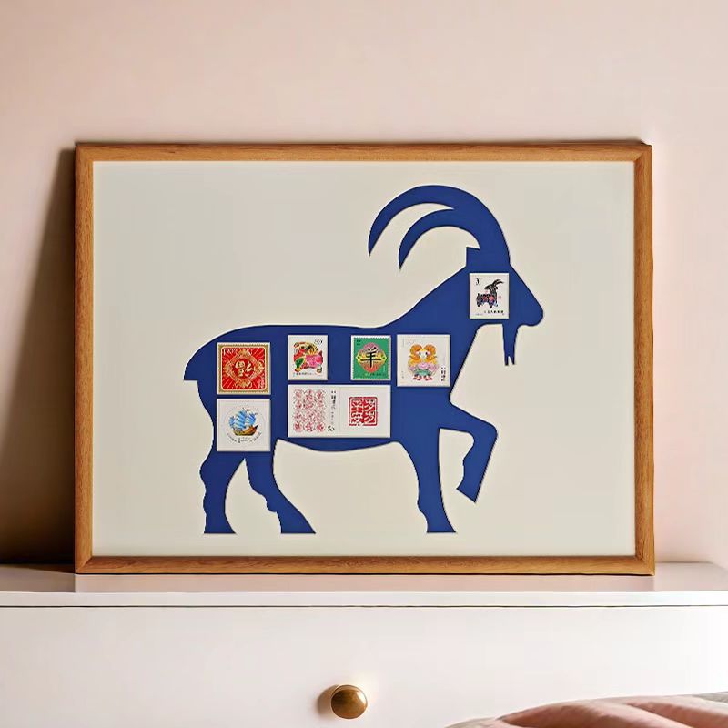 羊年生肖相框实木榫卯结构仪式感小礼物精美摆件送朋友生日礼物