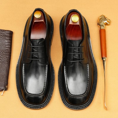 真皮透气一脚蹬商务正装皮鞋男