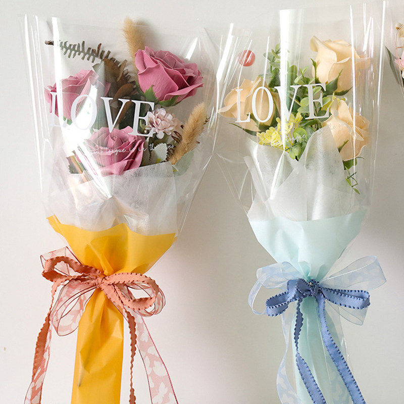 全透明鲜花包装袋塑料包花袋玫瑰花束多支袋梯形花艺加厚简易套袋,鲜花速递/花卉仿真/绿植园艺,花艺包装纸,淘宝优惠券,粉丝福利购,淘宝优惠卷