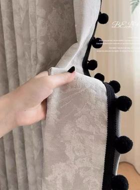 人造丝棉窗帘多色毛球花边辅料简约法式点缀流苏立边家居装饰