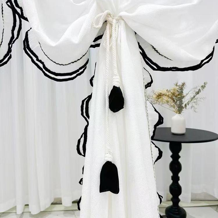 灯笼花多色雪纺花苞手工绑带客厅卧室纱帘绑绳扎束带法式蕾丝窗饰