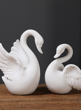 摆件卧室白瓷工艺品结婚礼物