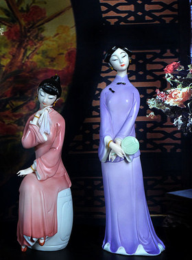 人物古典美女风结婚德化工艺品