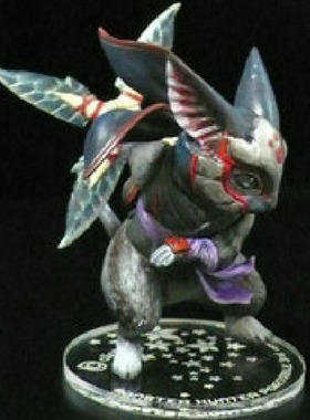 动漫GK手办迅龙猫魔物猎人 怪物猎人迅龙装小猫手里剑白件模 现货