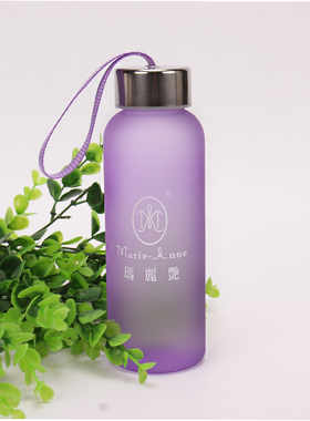 玛丽艳太空杯紫色水杯随手杯钢磨砂质感PC环保材料400ml新品便携