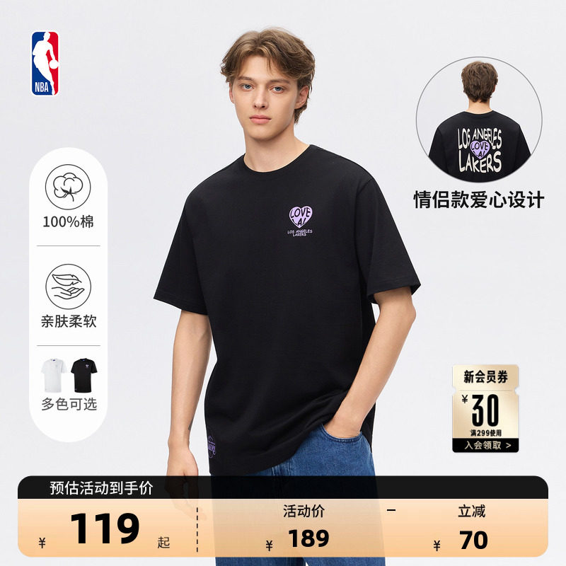 NBA官方勇士湖人纯棉短袖T恤图片