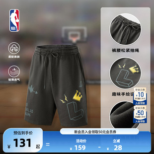 NBA凯尔特人 勇士球队文化系列情侣手绘宽松5分裤 短裤 湖人