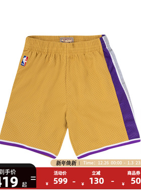NBAMitchell&Ness官方萨克拉门托国王队2005-06赛季金色SW球裤男