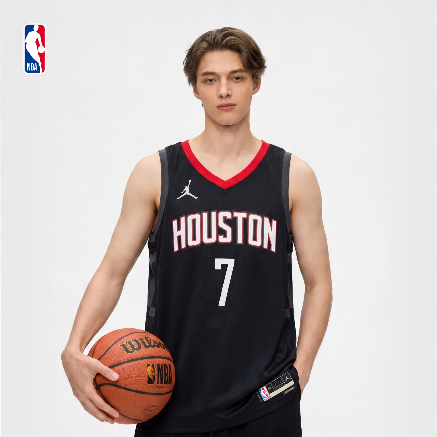 NBA官方NIKE耐克火箭队杜兰特美式复古速干运动球衣篮球服男女