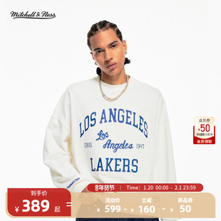 NBA官方正品Mitchell&Ness公牛/湖人/尼克斯秋冬新品圆领长袖卫衣