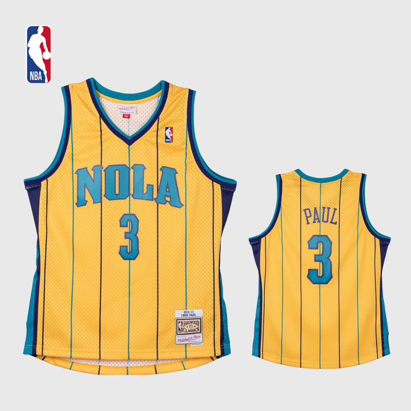 Mitchell&nessNBA官方复古球衣SW黄蜂队保罗 2010-11客场篮球服