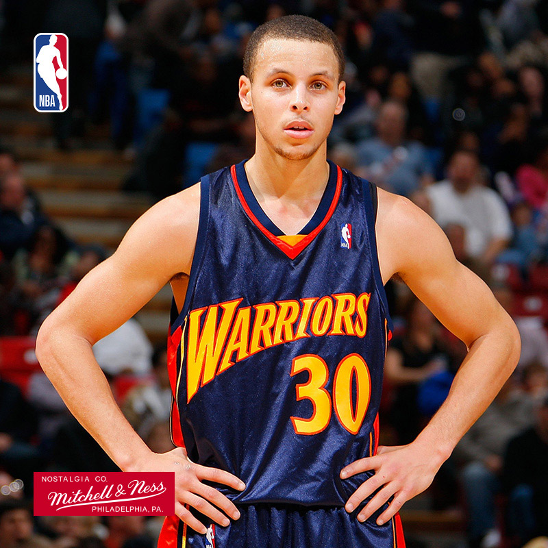 NBA库里复古球衣勇士队