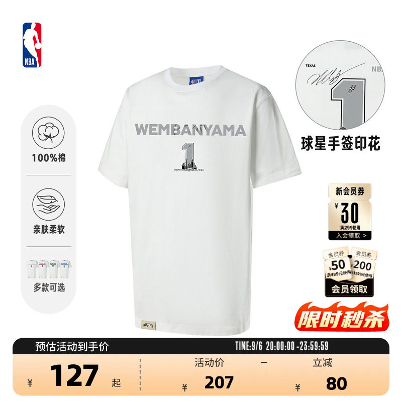 NBA官方夏季纯棉球队短袖T恤图片