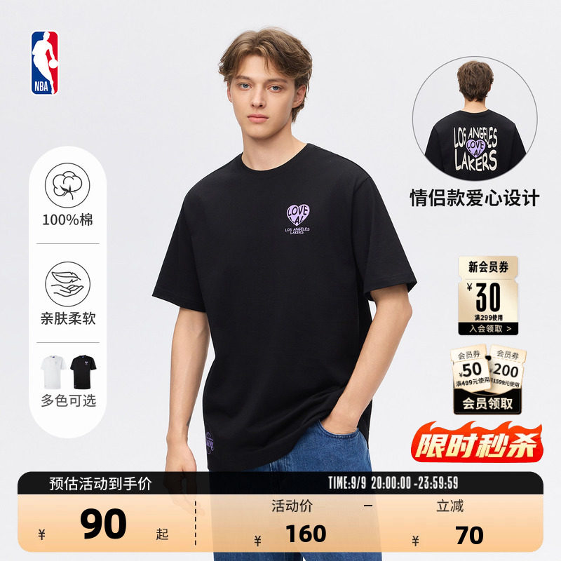 NBA官方勇士湖人纯棉短袖T恤图片