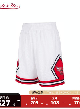 NBAMitchell&Ness NBA官方芝加哥公牛队复古运动休闲SW球裤男子