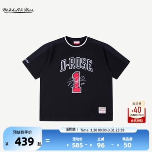 百搭短袖 NBA官方MITCHELL 时尚 NESS罗斯退芝加哥公牛春季 T男女