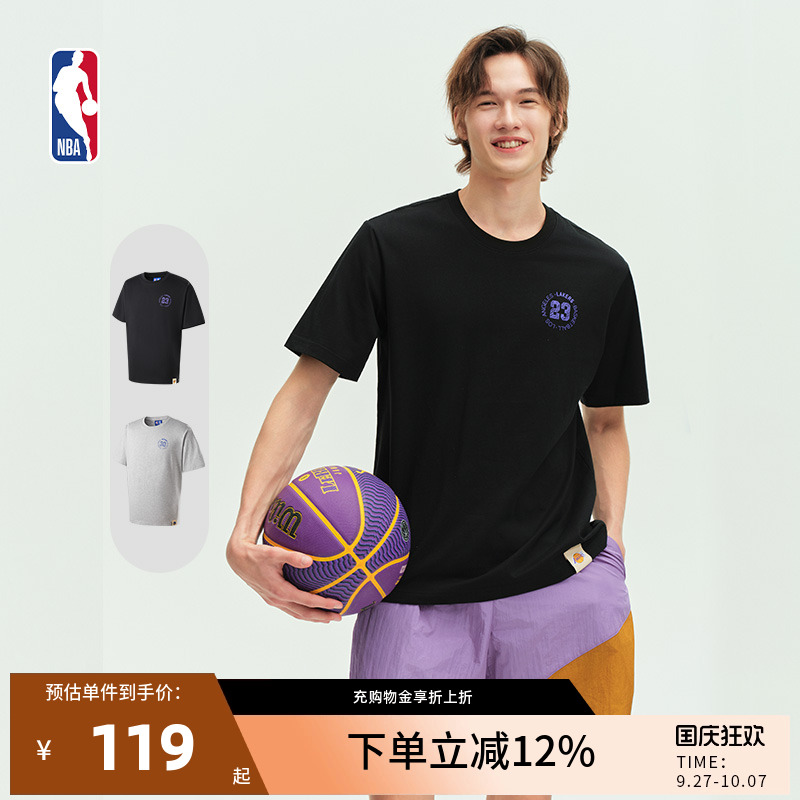 NBA官方勇士库里/湖人詹姆斯球队秋季运动短袖T恤球衣风