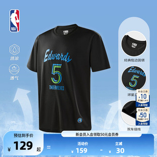 NBA球员号码 爱德华兹 春季 中性黑色T恤 系列森林狼安东尼