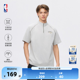 NBA官方库里詹姆斯东契奇春季 T恤 半拉链透气户外网球风运动短袖