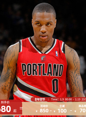 Mitchell&Ness NBA 开拓者/利拉德复古球衣-12-13赛季篮球服红色