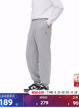 NBA官方26夏季联盟简约美式可调节抽绳宽松灰色卫裤休闲百搭男女