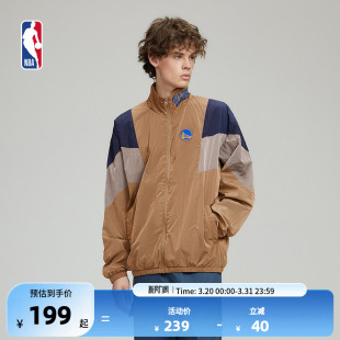 保暖夹克高领 上衣户外运动春季 NBA官方勇士 湖人男女情侣外套长袖