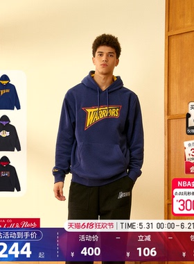 MITCHELL & NESS官方NBA勇士/湖人/76人队Lifestyle连帽卫衣