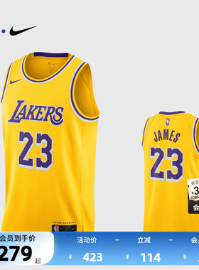 NBA官方NIKE耐克湖人队詹姆斯SW球迷版球衣专业训练背心篮球服男