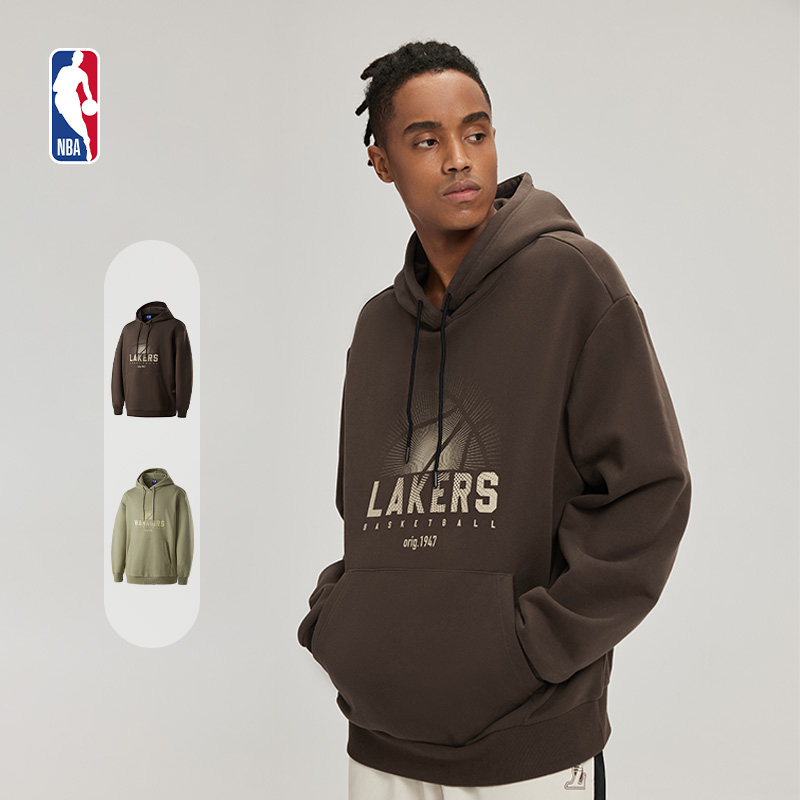 NBA官方正品湖人/勇士队训练时刻系列秋冬季男女同款运动连帽卫衣