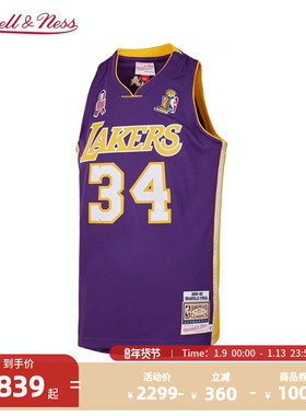 【新年送礼】Mitchell&Ness NBA湖人奥尼尔01-02赛季AU球衣篮球服