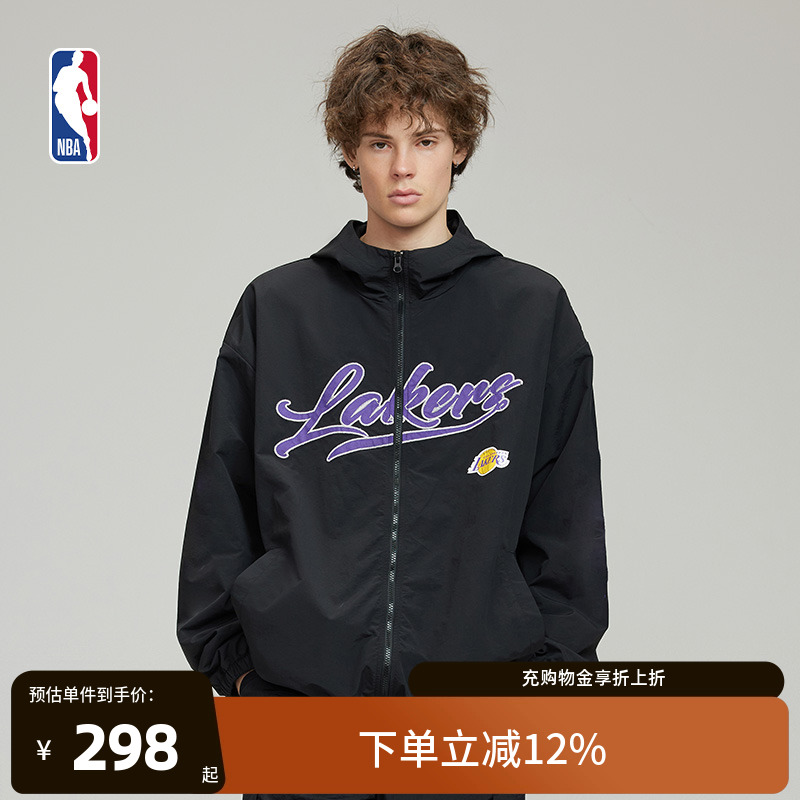 NBA官方洛杉矶湖人球队文化系列男女同款秋季新品运动休闲外套
