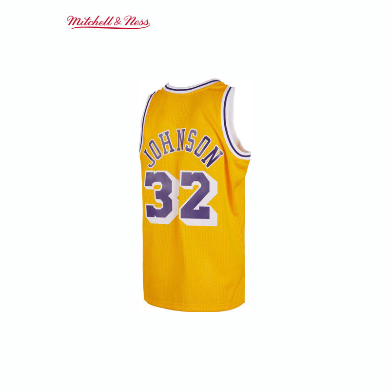 ness约翰逊85年湖人网眼复古球衣