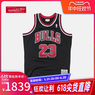 复古球衣AU公牛队乔丹97 98年男女宽松篮球服潮NBA Mitchellness