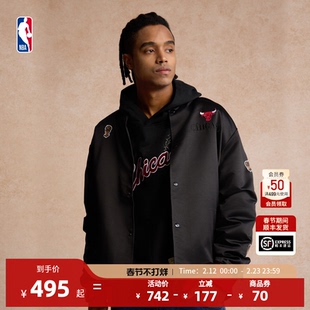 NBA官方MITCHELL&NESS公牛/湖人/马刺秋冬保暖棒球夹克男士外套